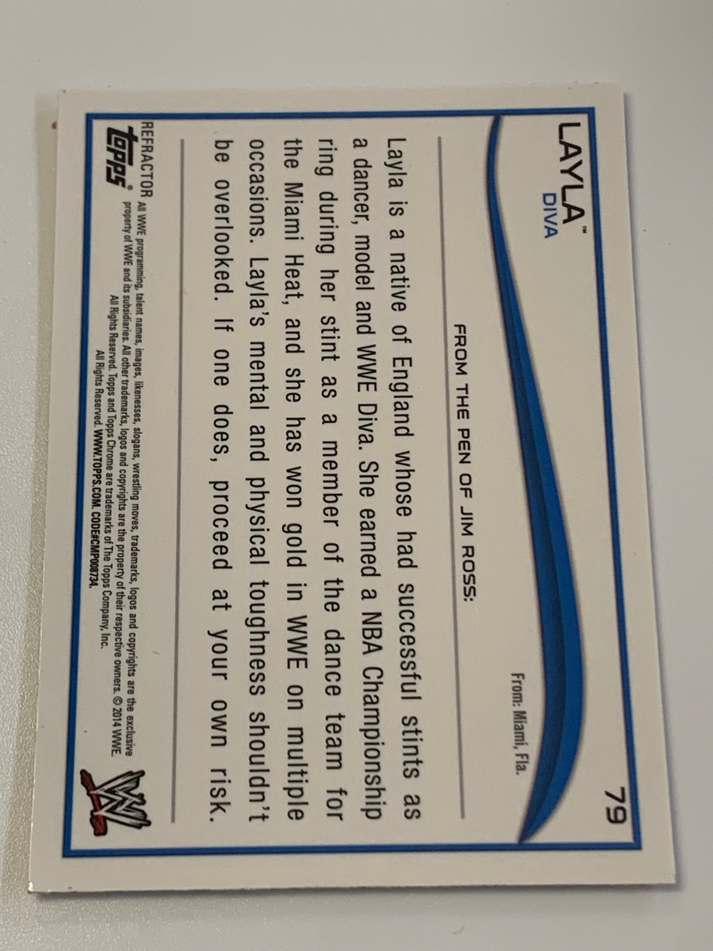 Layla 2014 WWE Topps Chrome Refractor