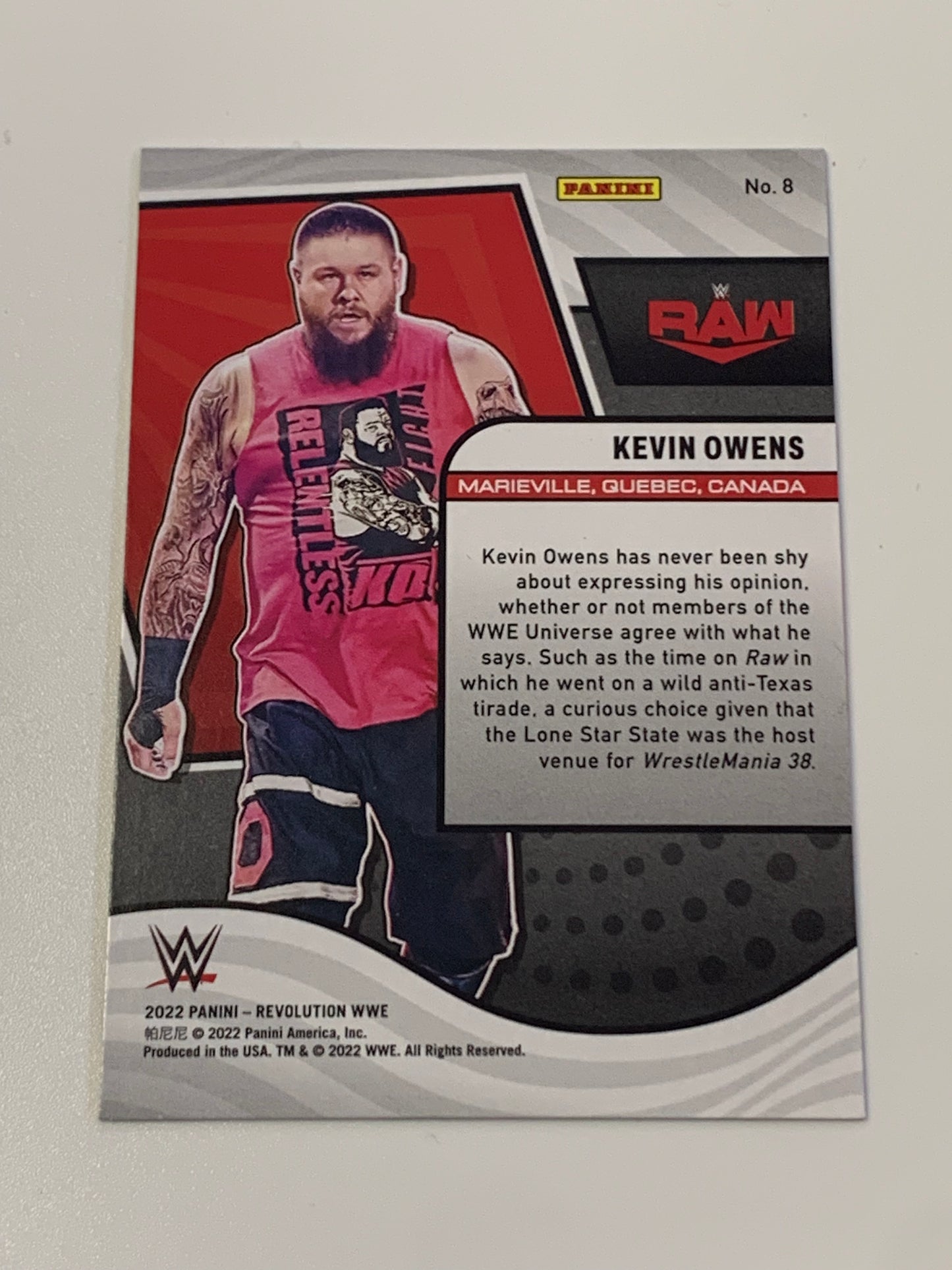 Kevin Owens 2022 WWE Panini Revolution Card