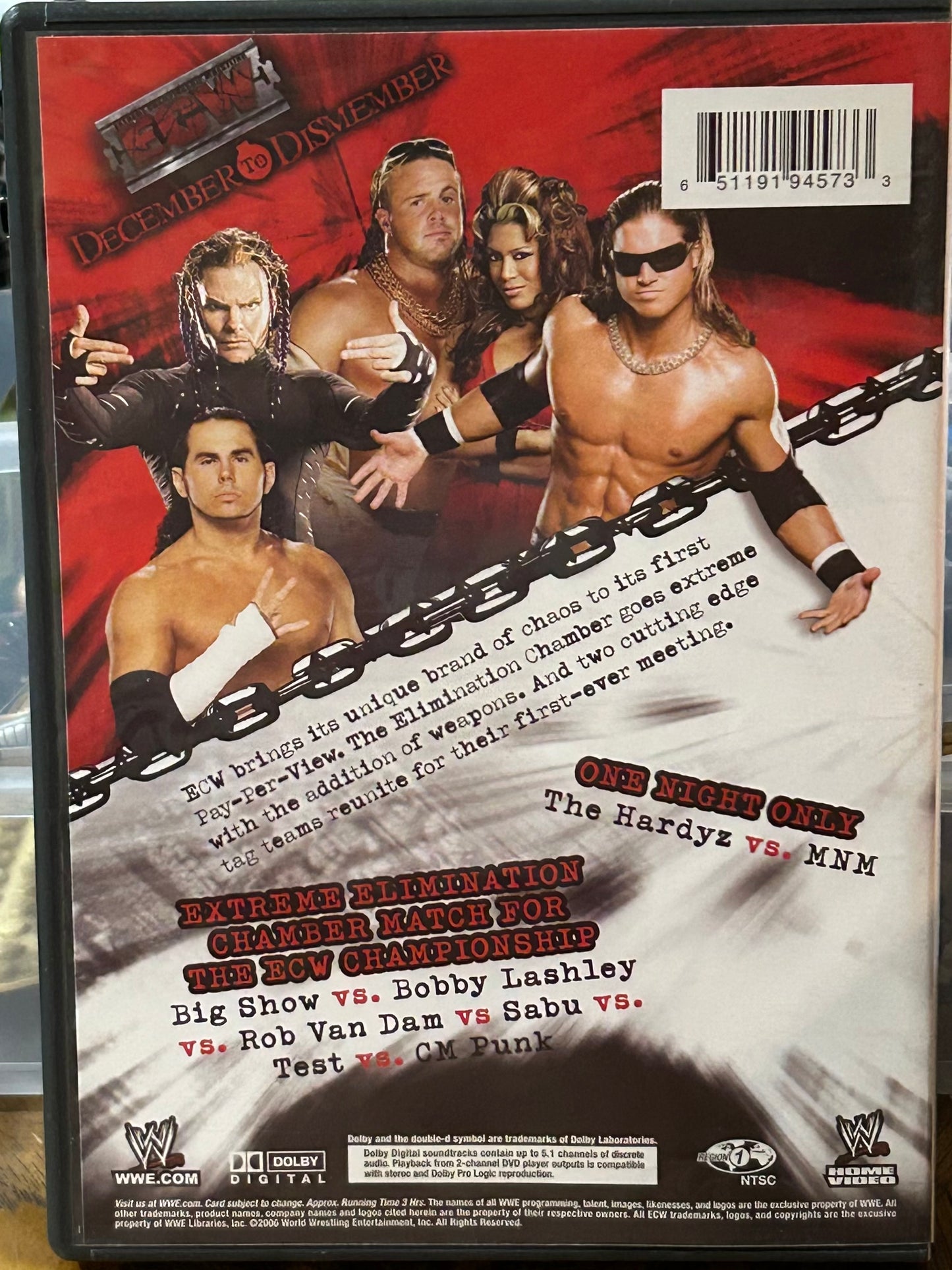 * ECW WWE December to Dismember DVD (Sabu, CM Punk, RVD, Lashley & so much more)