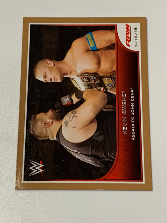 Kevin Owens and John Cena 2016 WWE Topps Bronze Parallel
