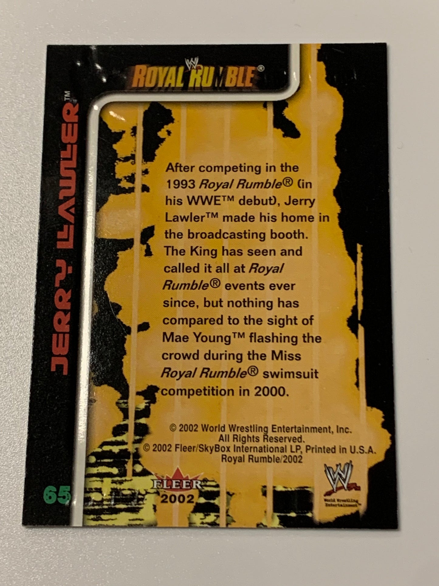 Jerry “The King” Lawler 2002 WWE Fleer Card