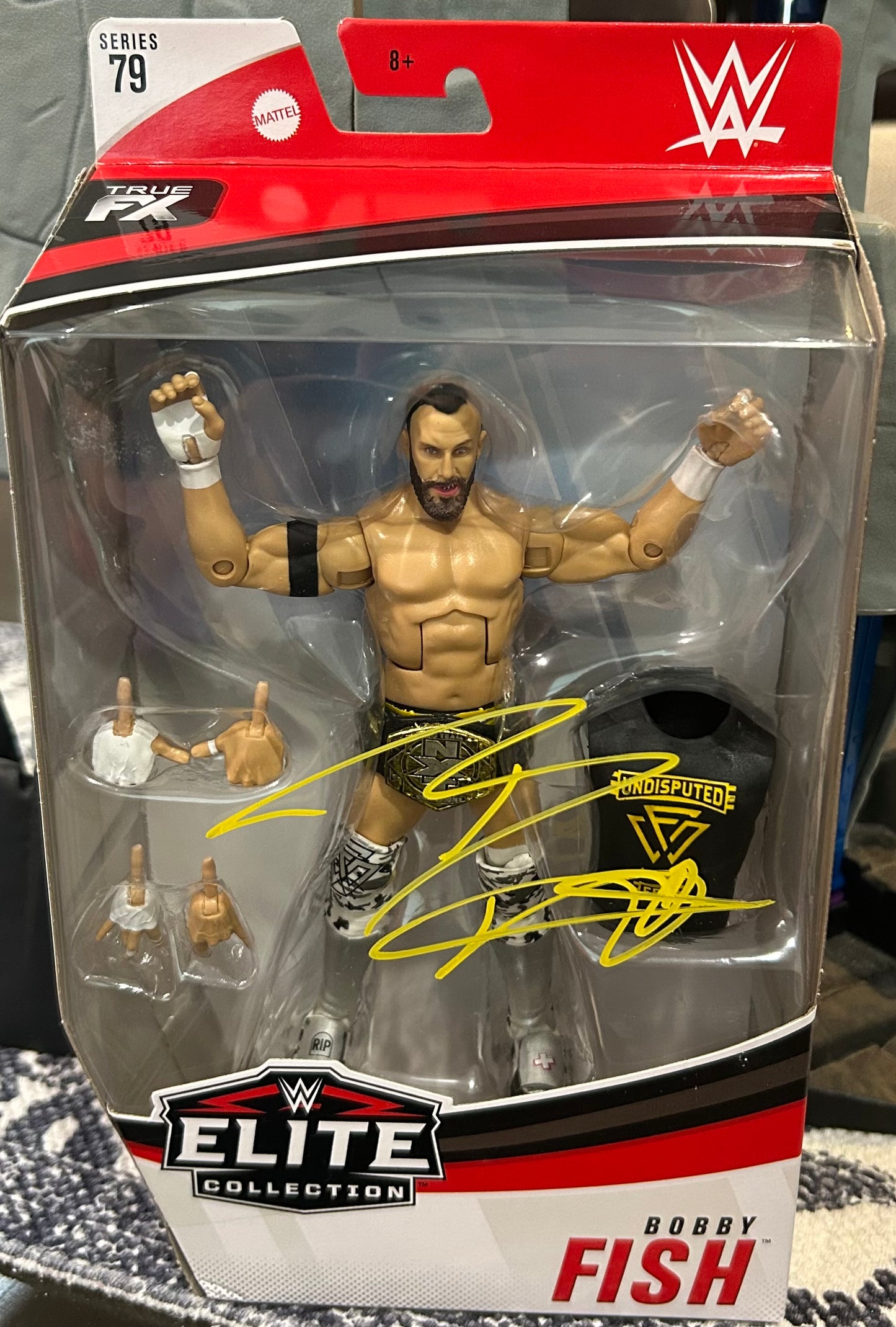 + Bobby Fish SIGNED WWE Mattel Elite Series 79 Action Figure (Comes w/COA)