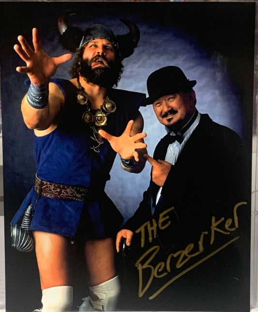 The Berzerker WWE Signed 8x10 Color Photo (Comes w/COA)