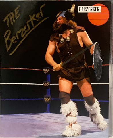 The Berzerker WWE Signed 8x10 Color Photo (Comes w/COA)