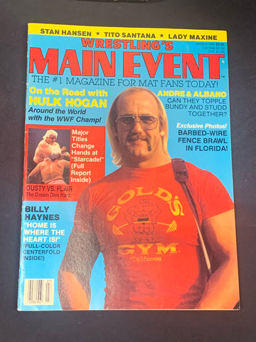 Wrestling’s Main Event Magazine March 1986 Hulk Hogan (Billy Jack Haynes Poster Inside)!!!