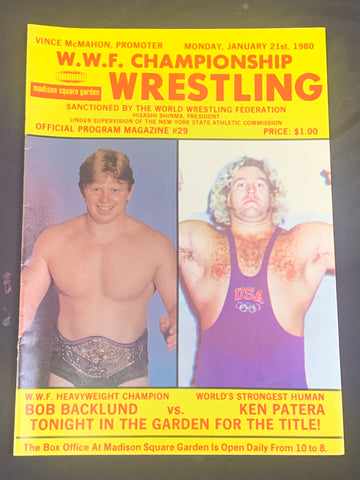 WWF Championship Wrestling MSG Program 1/21/1980 (Backlund, Patera)!!!