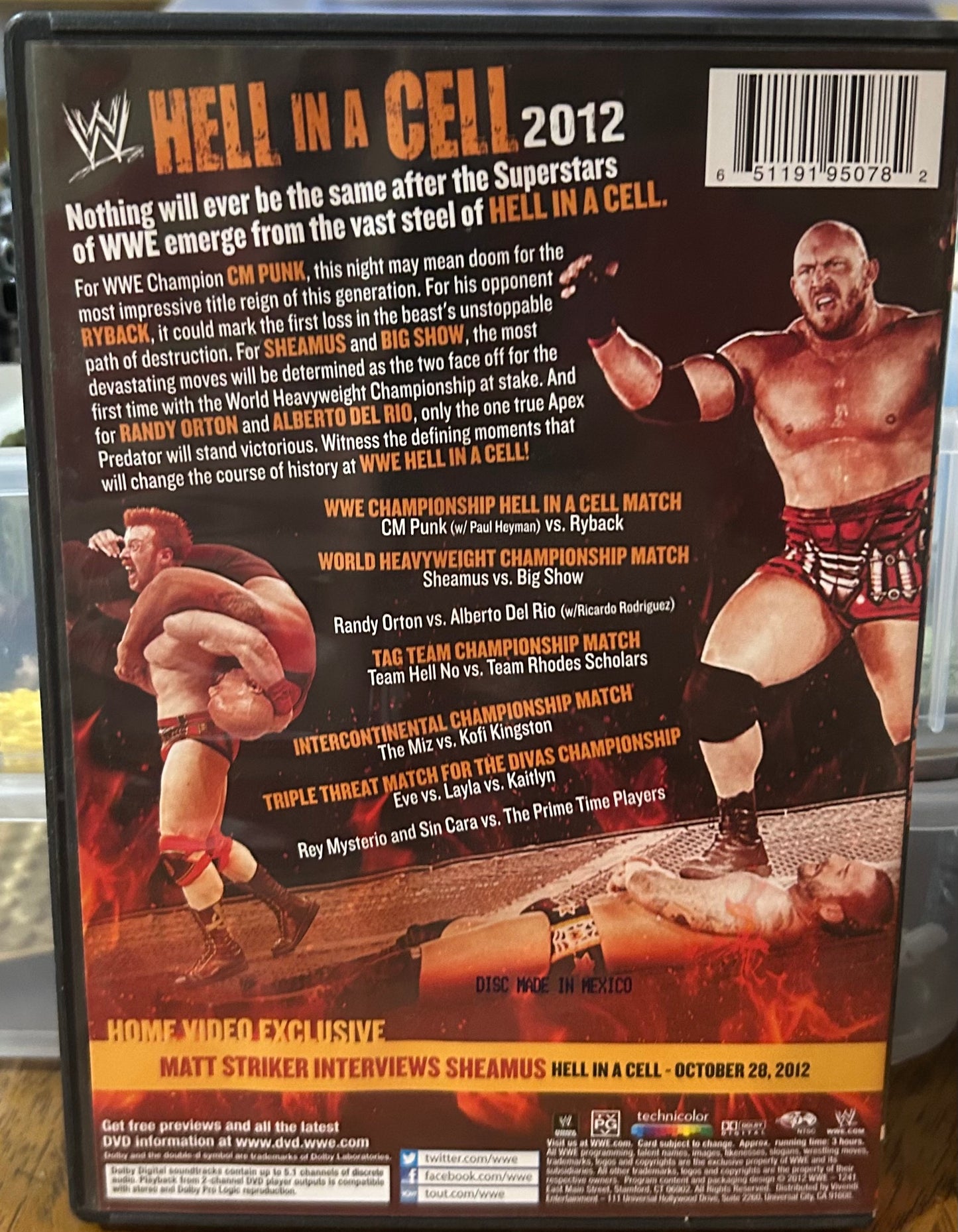 * WWE “Hell in a Cell 2012” DVD (CM Punk, Ryback, Orton & so much more)