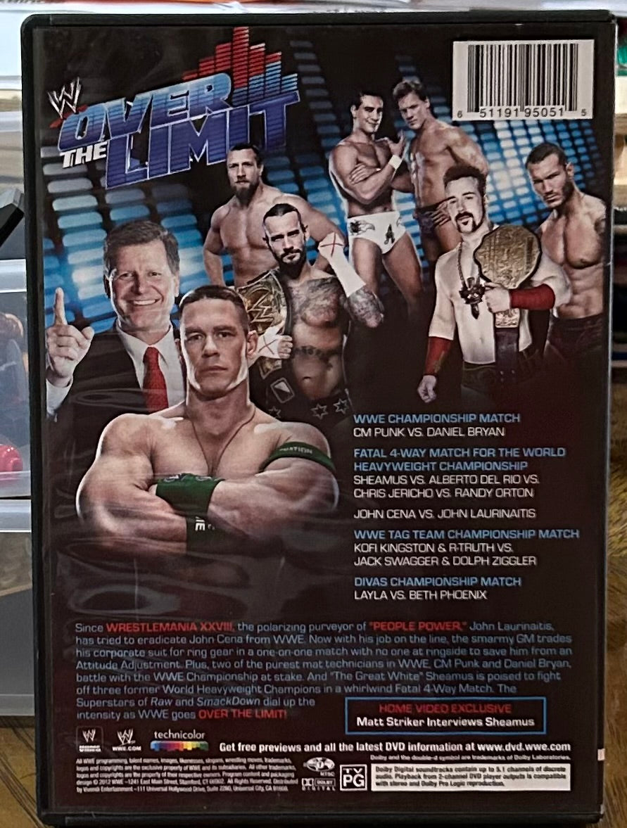 * WWE “Over The Limit 2012” DVD (Orton, CM Punk, Jericho & so much more)
