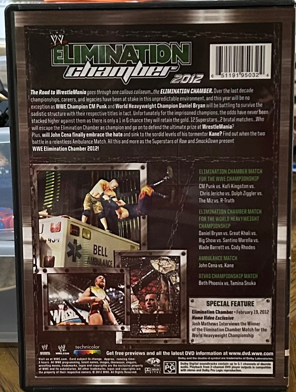 WWE “Elimination Chamber 2012” DVD (CM Punk, John Cena, Kane & so much more)