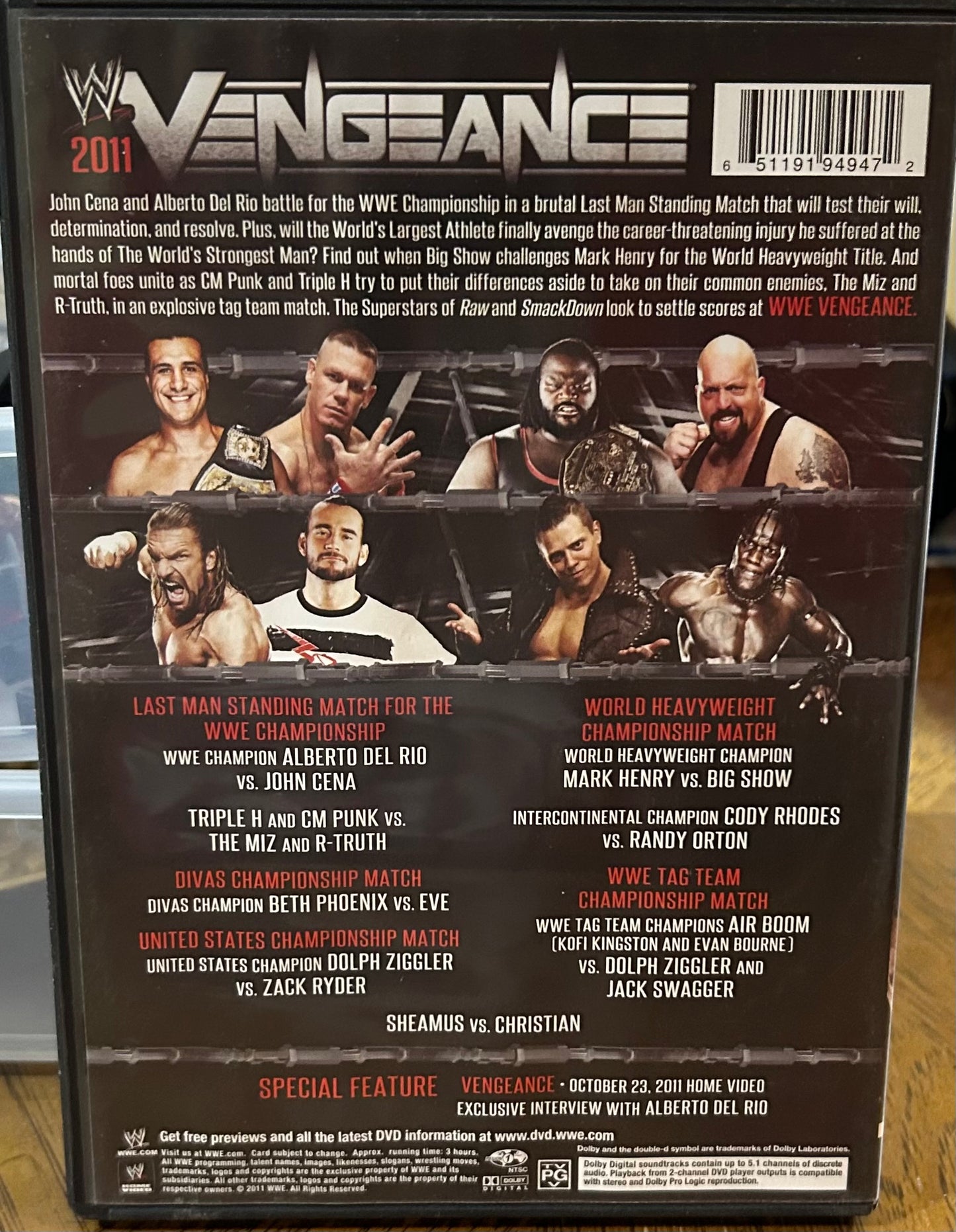 * WWE “Vengeance 2011” DVD (John Cena, Triple H, CM Punk & so much more)