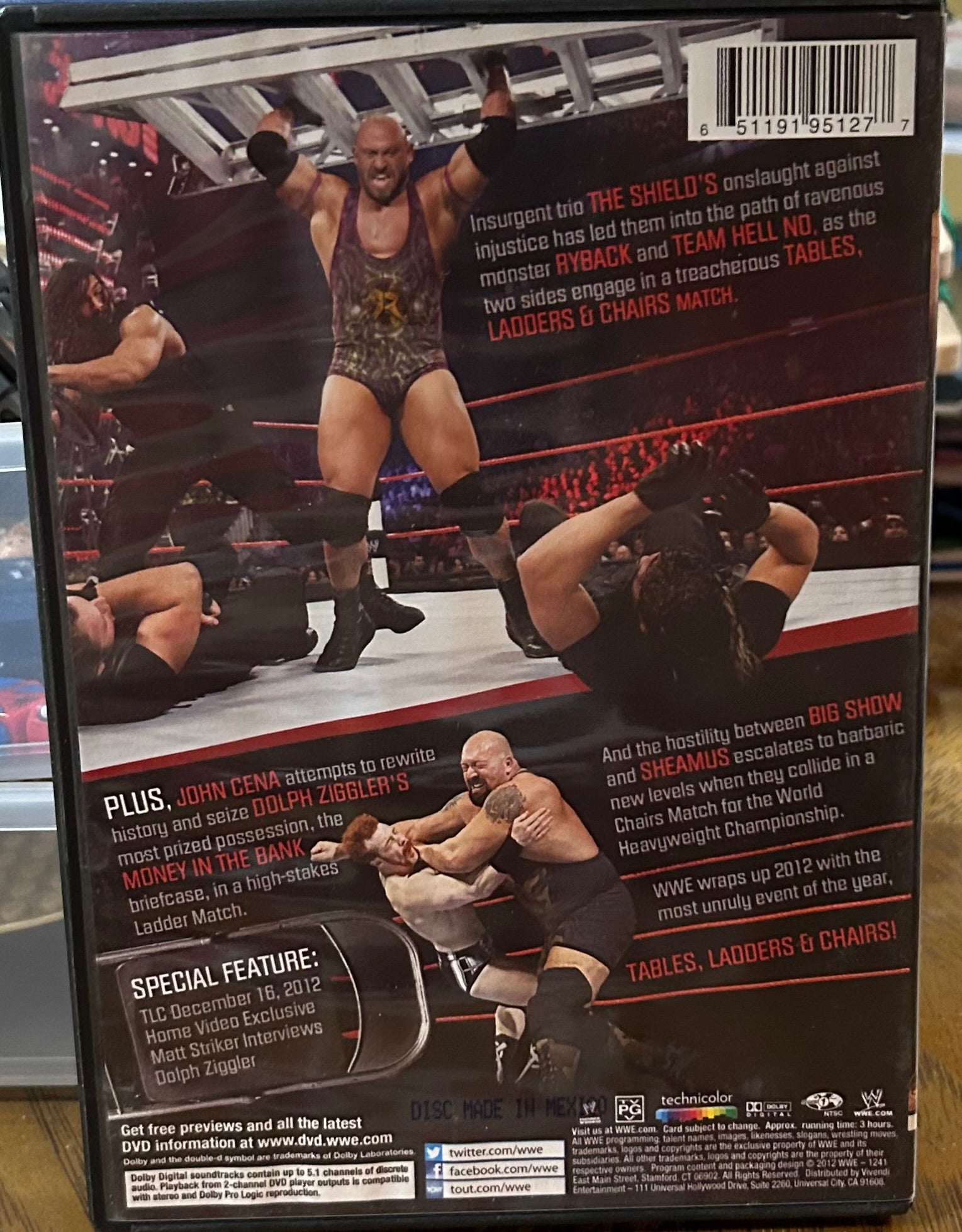 WWE “TLC Tables, Ladders & Chairs 2012” DVD (John Cena, Ziggler