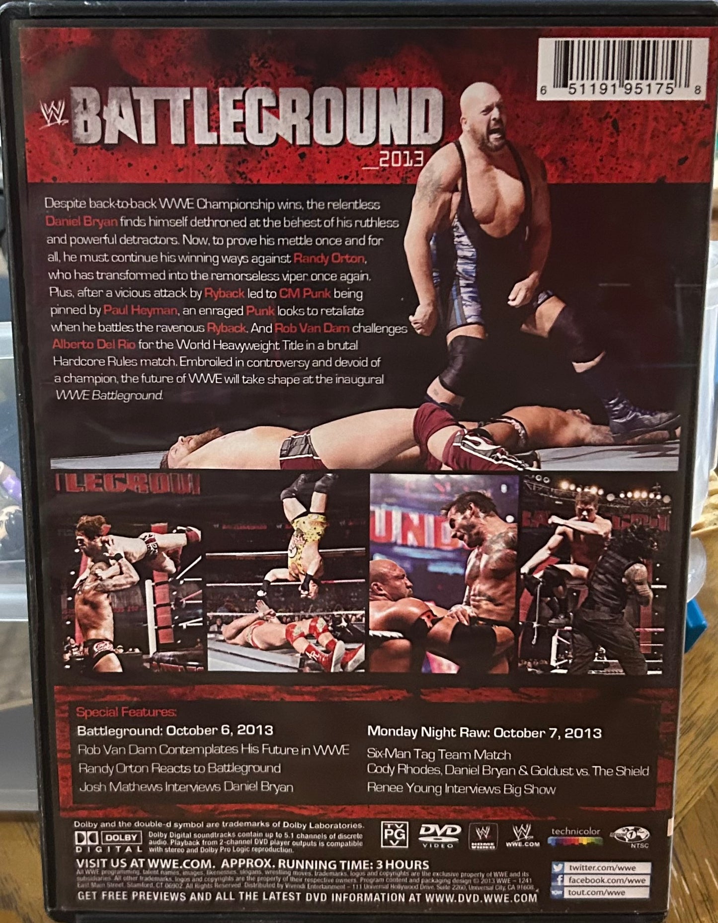 * WWE “Battleground 2013” DVD (CM Punk, Daniel Bryan, Orton & so much more)