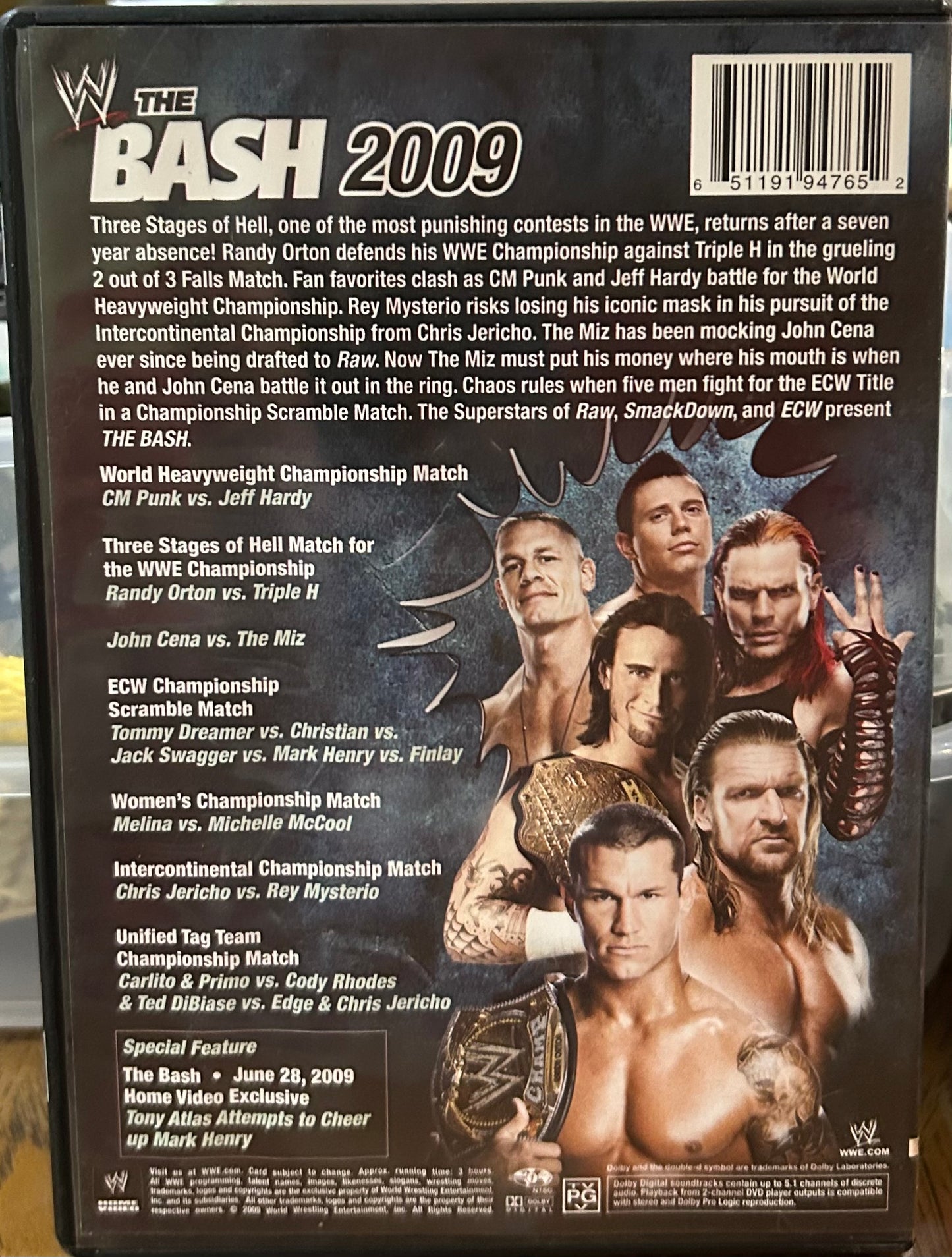 * WWE “The Bash 2009) DVD (Jeff Hardy, CM Punk, Triple H and so much more)