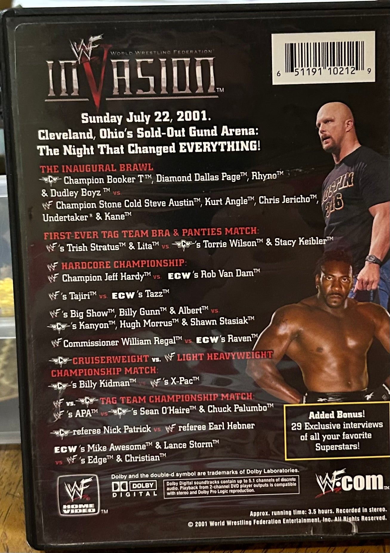 * WWE “Invasion 2001” DVD (Undertaker, Tazz, Austin & so much more)