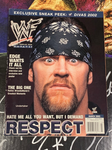 WWF WWE Magazine March 2002 The Undertaker (Edge Double Sided Color Poster Inside)!!!