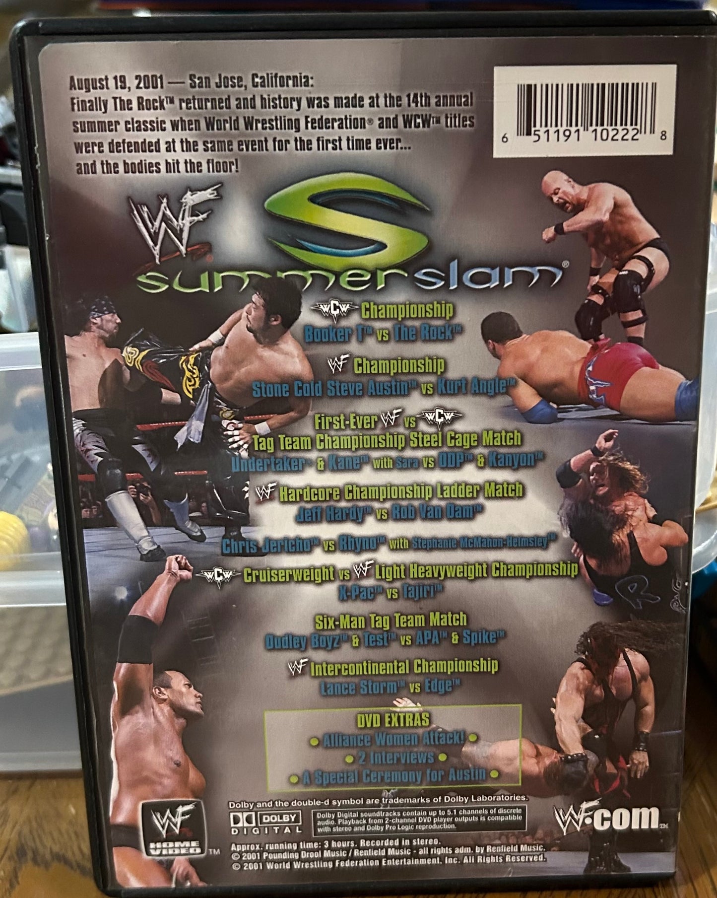 * WWE “Summer Slam 2001” DVD (The Rock, Austin, Kane & so much more)