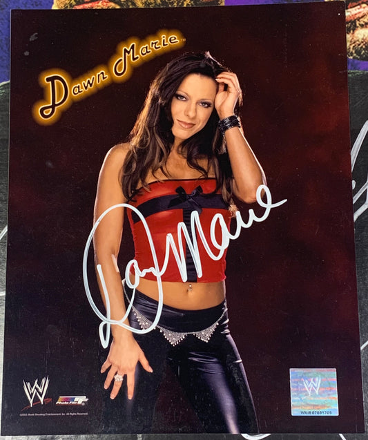 Dawn Marie SIGNED Official WWE Photofile 8x10 Color Photo COA