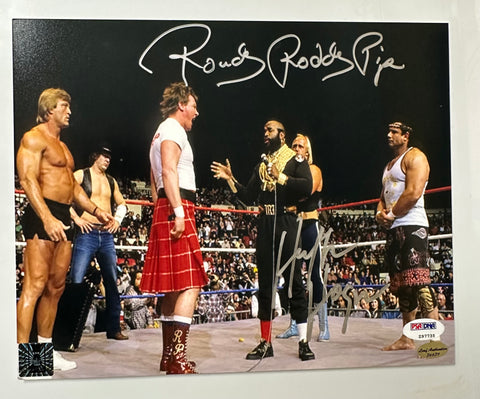 Hulk Hogan & Roddy Piper Dual Signed 8x10 Color Photo (OSA, Leaf & Beach Shop Certified)