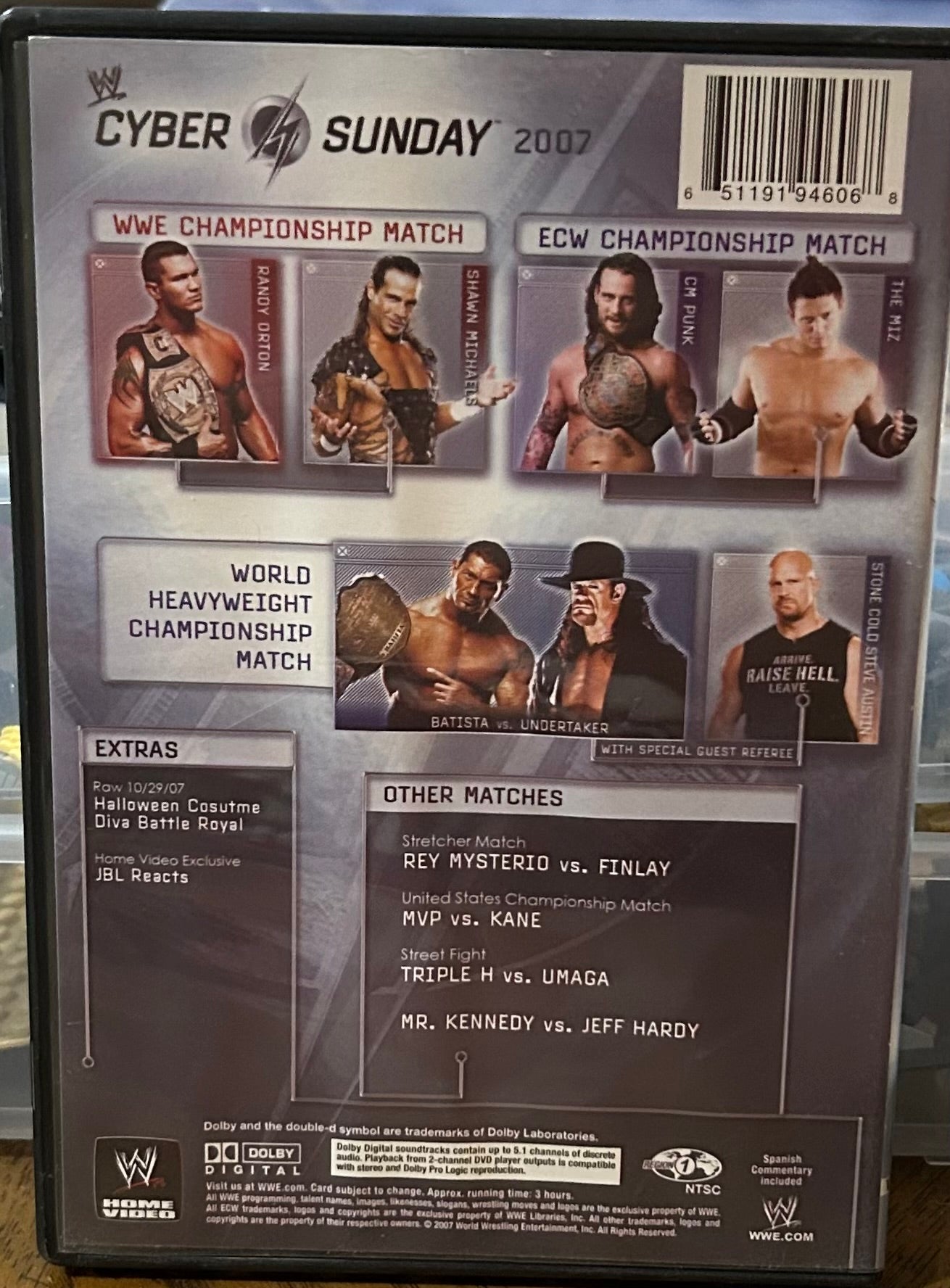 WWE “Cyber Sunday 2007” DVD (Orton, The Undertaker, HBK & so much more)