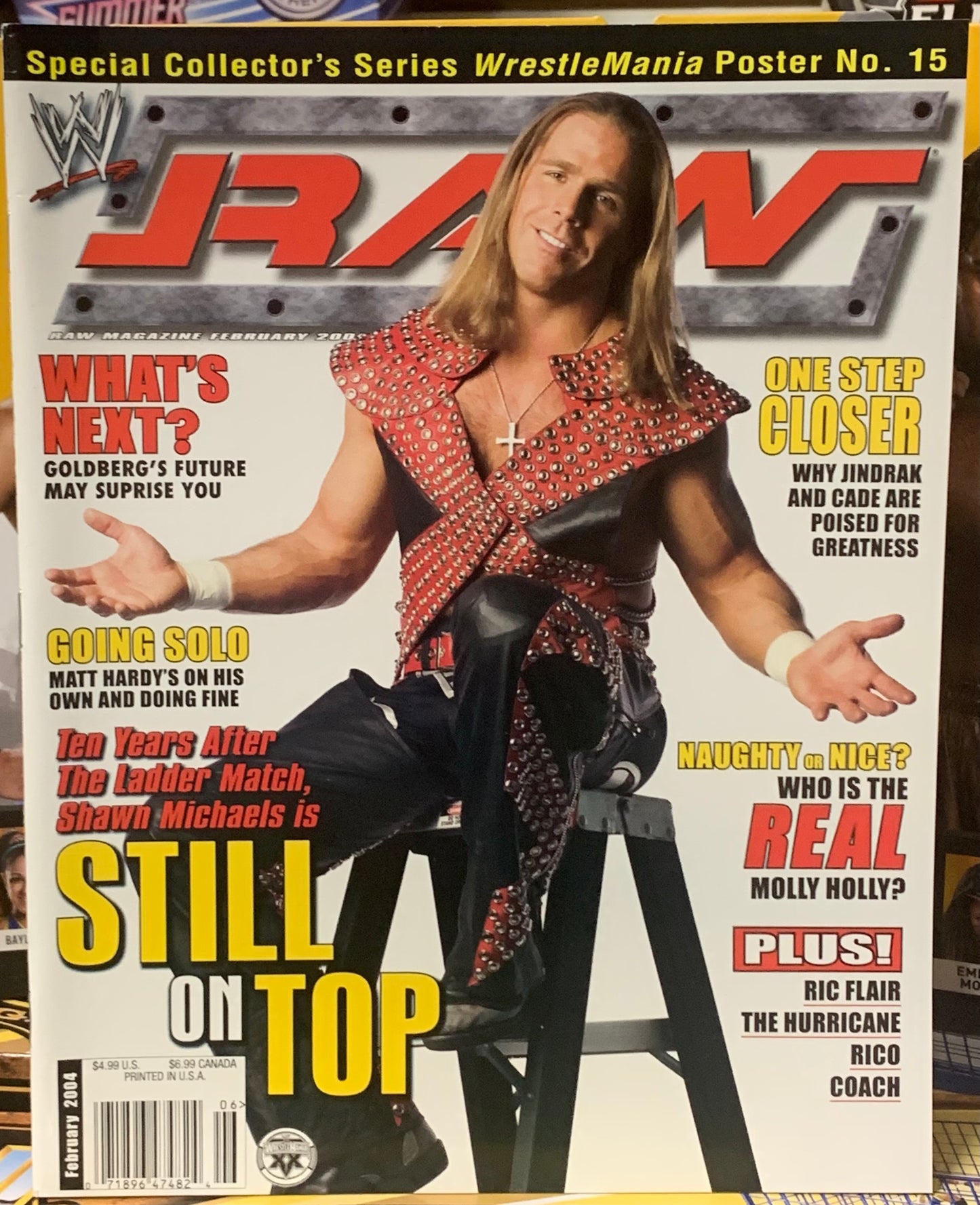 WWE RAW Magazine February 2004 Shawn Michaels (Wrestlemania Poster)
