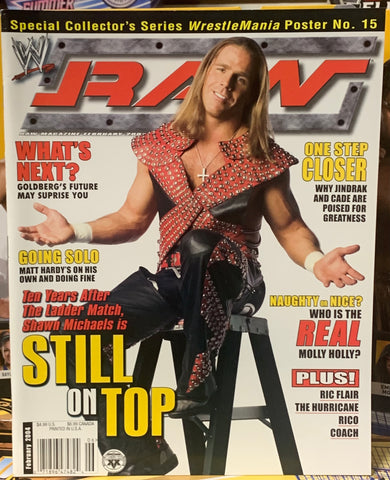 WWE RAW Magazine Feb. 2004 Shawn Michaels (Special Collector’s Series Wrestlemania Poster Inside)!!!