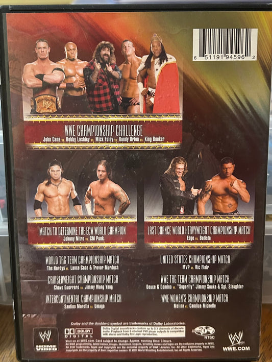 * WWE “Vengeance, Night of Champions 2007” DVD (Orton, Cena, Edge, Batista & so much more)
