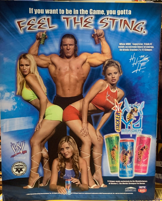WWE RAW Magazine Holiday 2003 KANE (Wrestlemania 9 Color Poster of Yokozuna & Bret Hart)