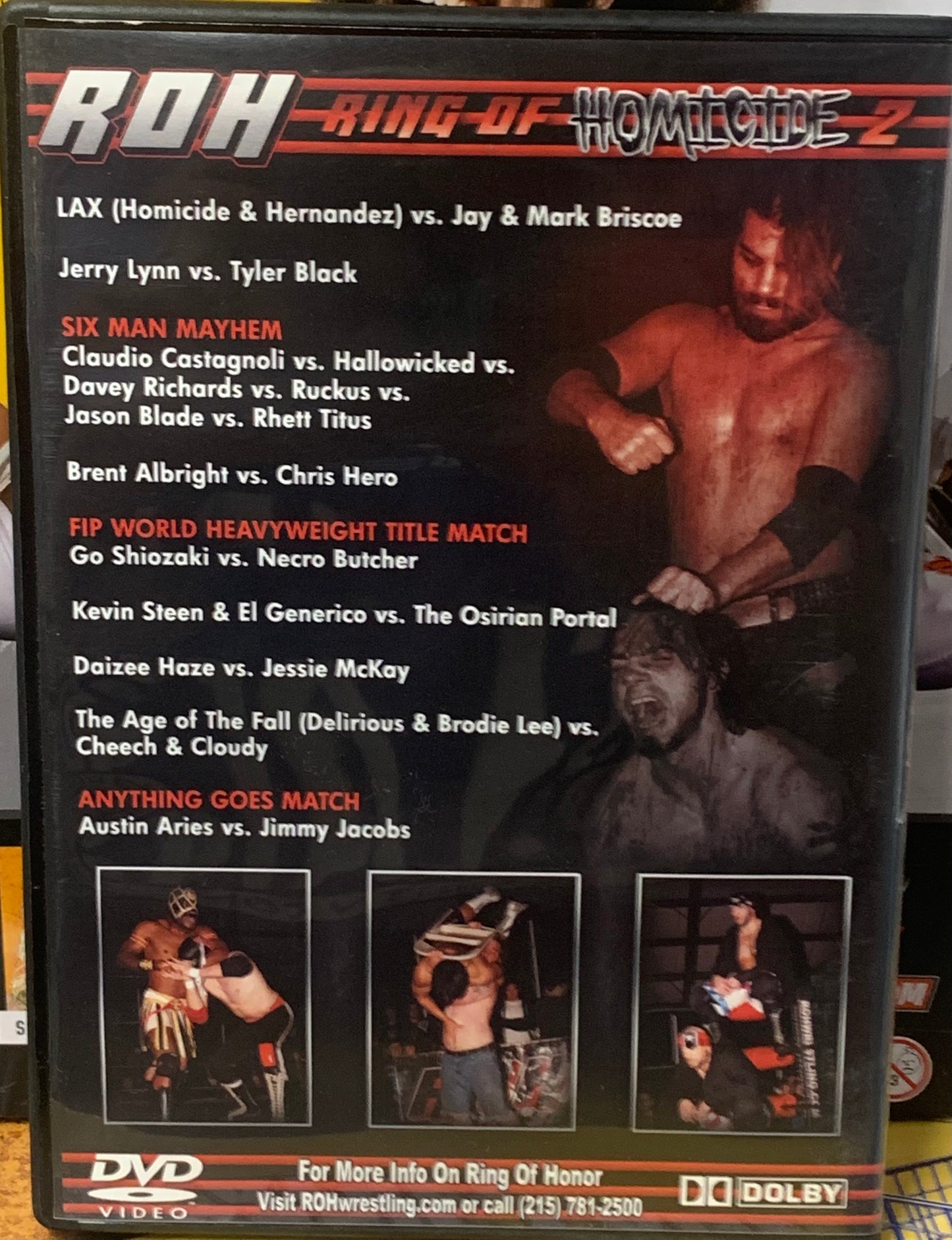 ROH Ring of Honor DVD “Ring of Homicide 2” 10/25/08 (LAX, Briscoes, Tyler Black, Jerry Lynn)