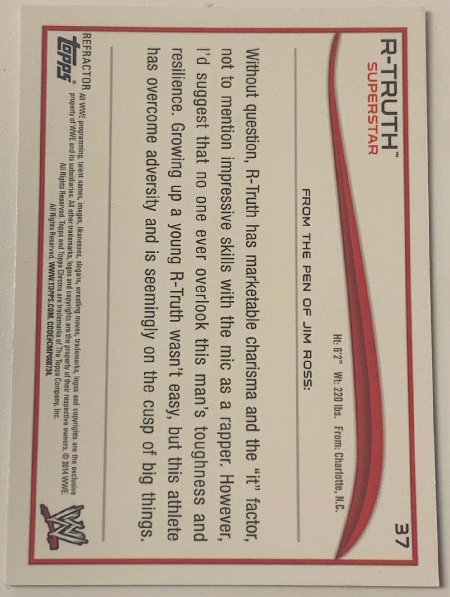 R-Truth 2014 WWE Topps Chrome X-Fractor Refractor Card