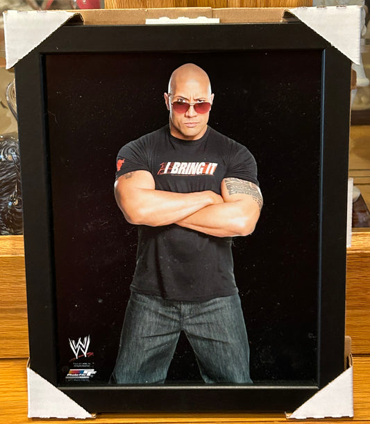 The Rock WWE Official photo File Authentic Promo Photo 8x10 Framed  (Awesome Piece)