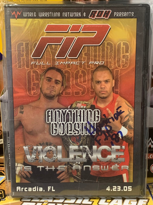 FIP Full impact Pro DVD 4/23/05 “Violence Is The Answer” SIGNED by HOMICIDE