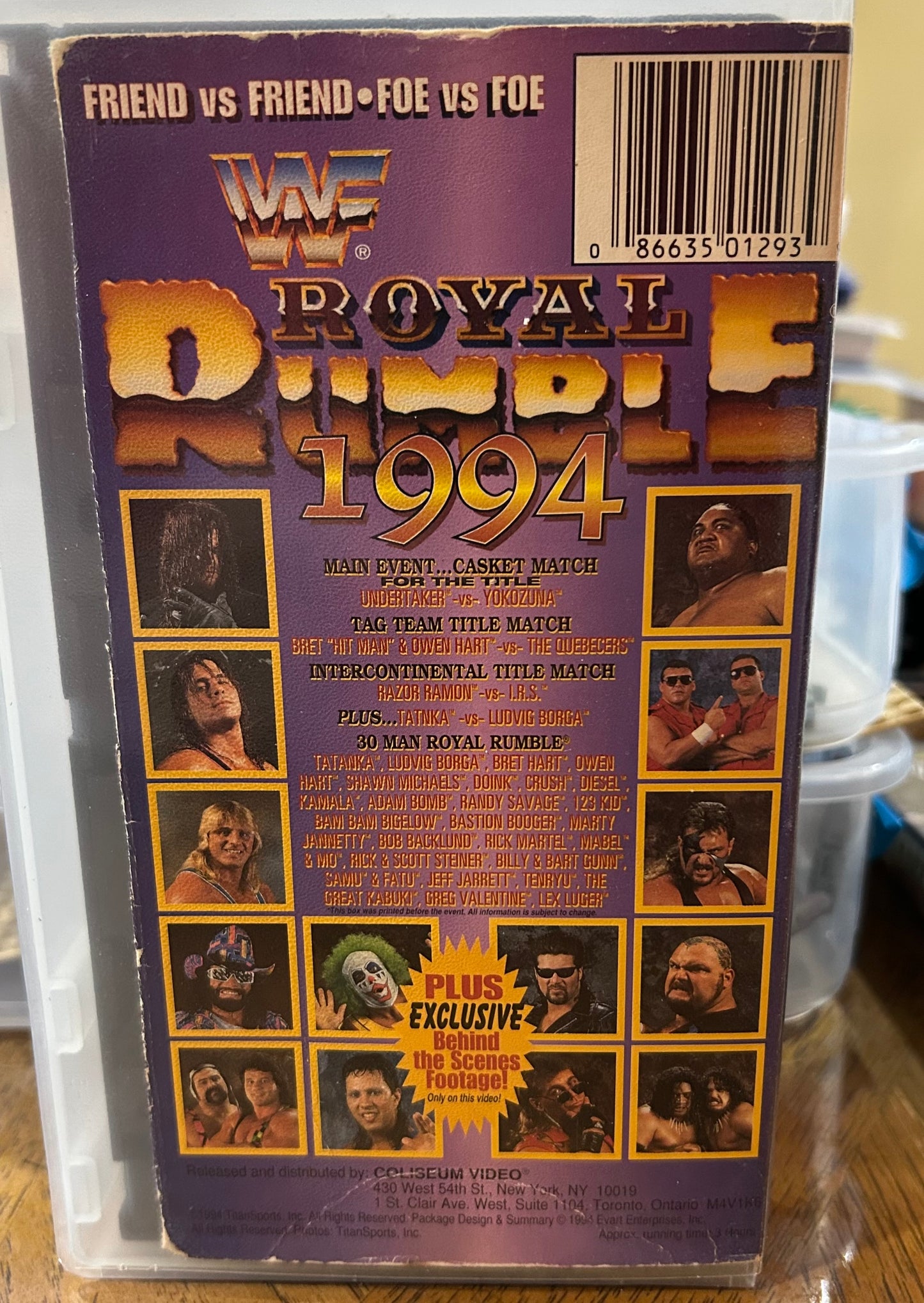 *  WWF WWE “Royal Rumble 1994” VHS (Coliseum Home Video)