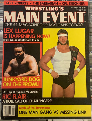 Wrestling’s Main Event Magazine Sept. 1986 (Full Color Poster of Lex Luger Inside)