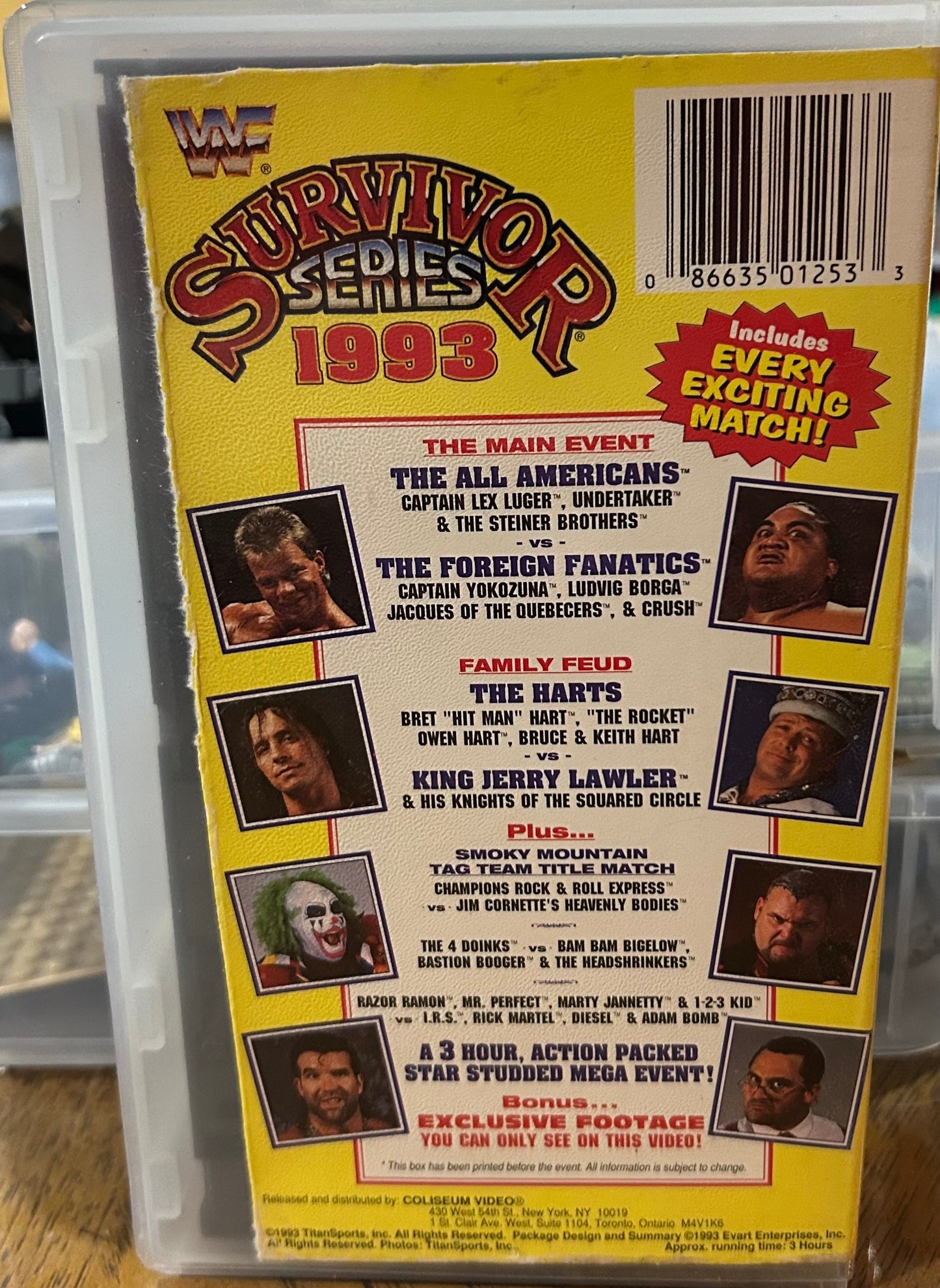 *  WWF WWE ”Survivor Series 1993” VHS (Coliseum Home Video)