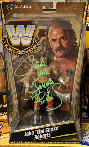 Jake “The Snake” Roberts SIGNED WWE Elite Hall of Fame Action Figure (Comes w/COA)!!!