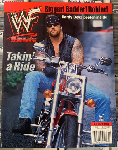 WWE Magazine Oct. 2000 THE UNDERTAKER (Doubles Sided poster of Matt Hardy & Jeff Hardy)