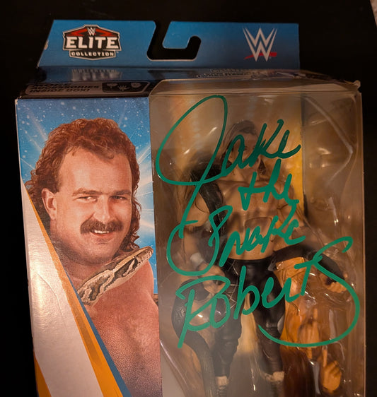 + Jake “The Snake” Roberts SIGNED WWE Wrestlemania Elite Action Figure (Comes w/COA)