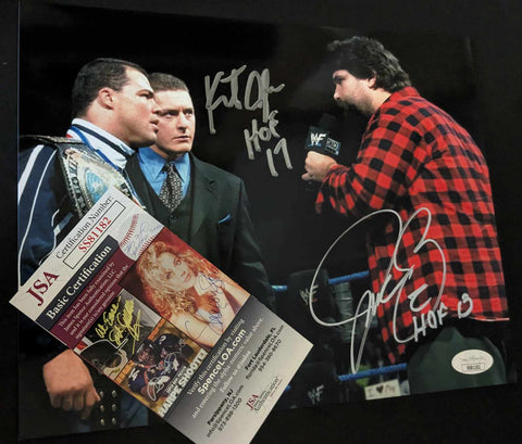 Kurt Angle & Mick Foley Cactus Jack Dual Signed Photo JSA COA