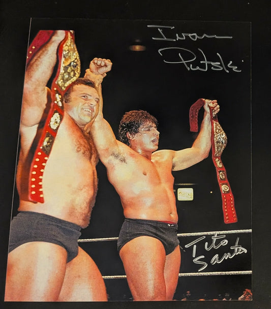 Ivan Putski & Tito Santana Dual Signed Photo COA