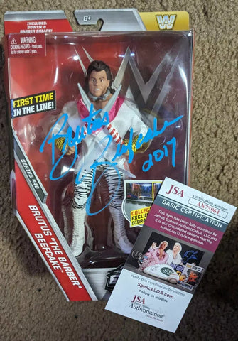 Brutus Beefcake Signed WWE Elite Flashback Figure JSA COA