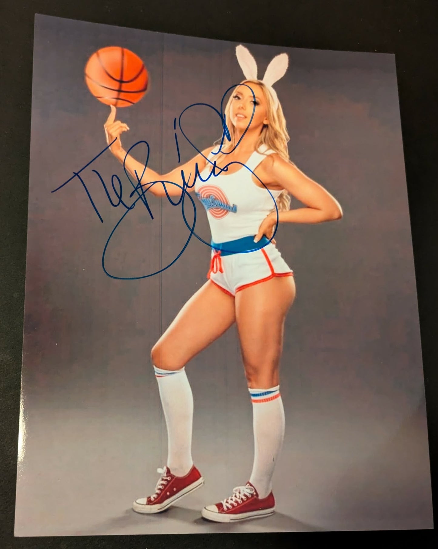Allie The Bunny Pose 1 Signed Photo (Size 8.5x11) COA