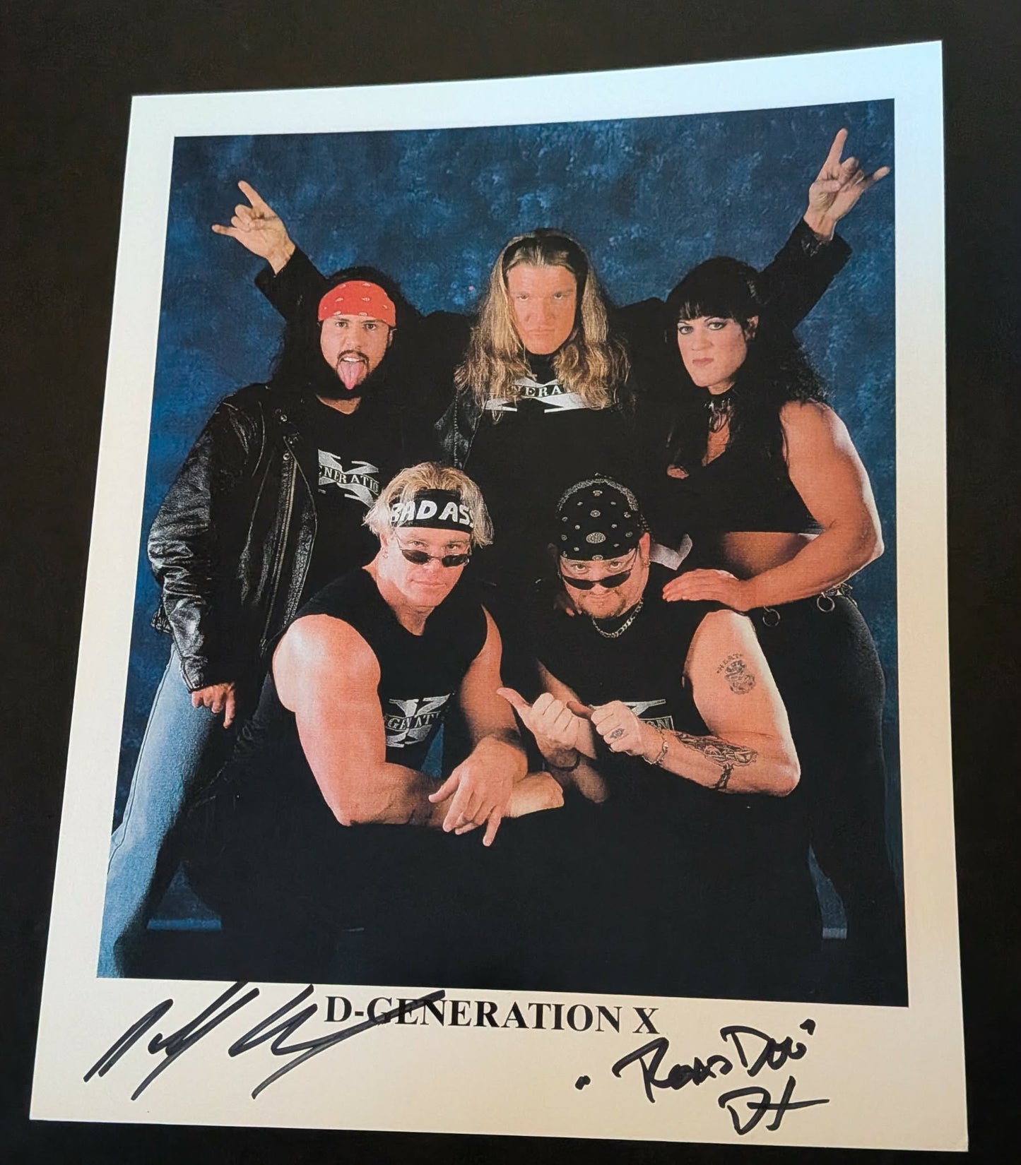 New Age Outlaws Billy Gunn & Road Dogg Pose 1 Dual Signed Photo COA