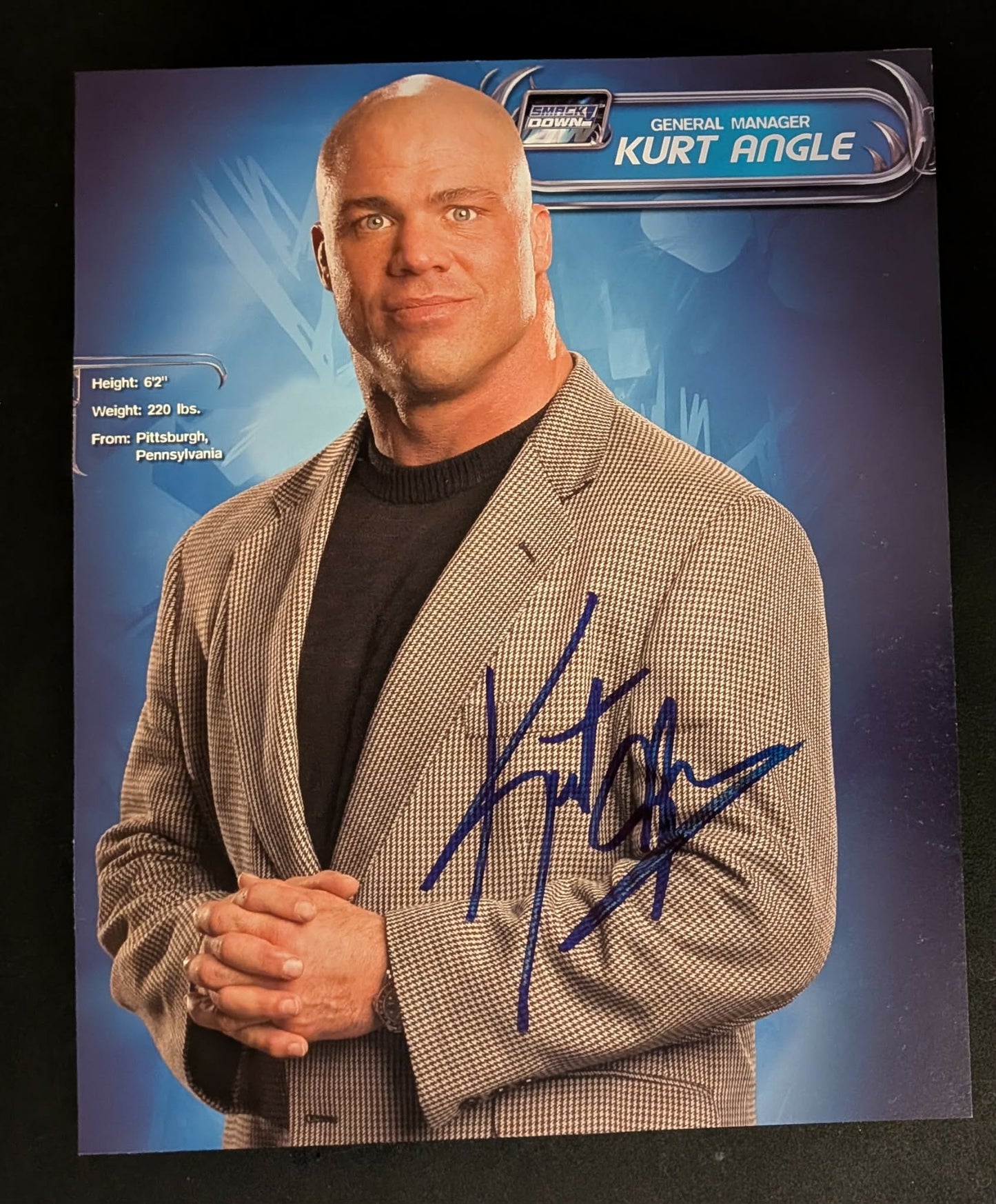 Kurt Angle WWE Program Page Signed Photo COA (Tough to Find Signed)