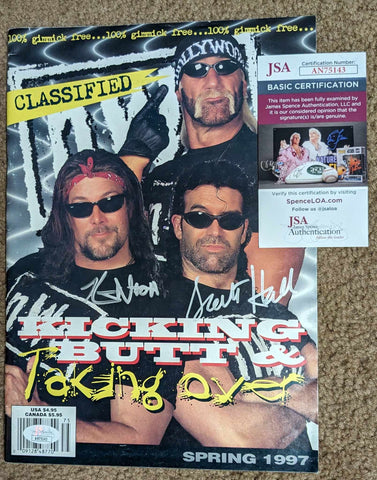 Scott Hall & Kevin Nash Dual Signed WCW Magazine 1997 JSA (RARE)