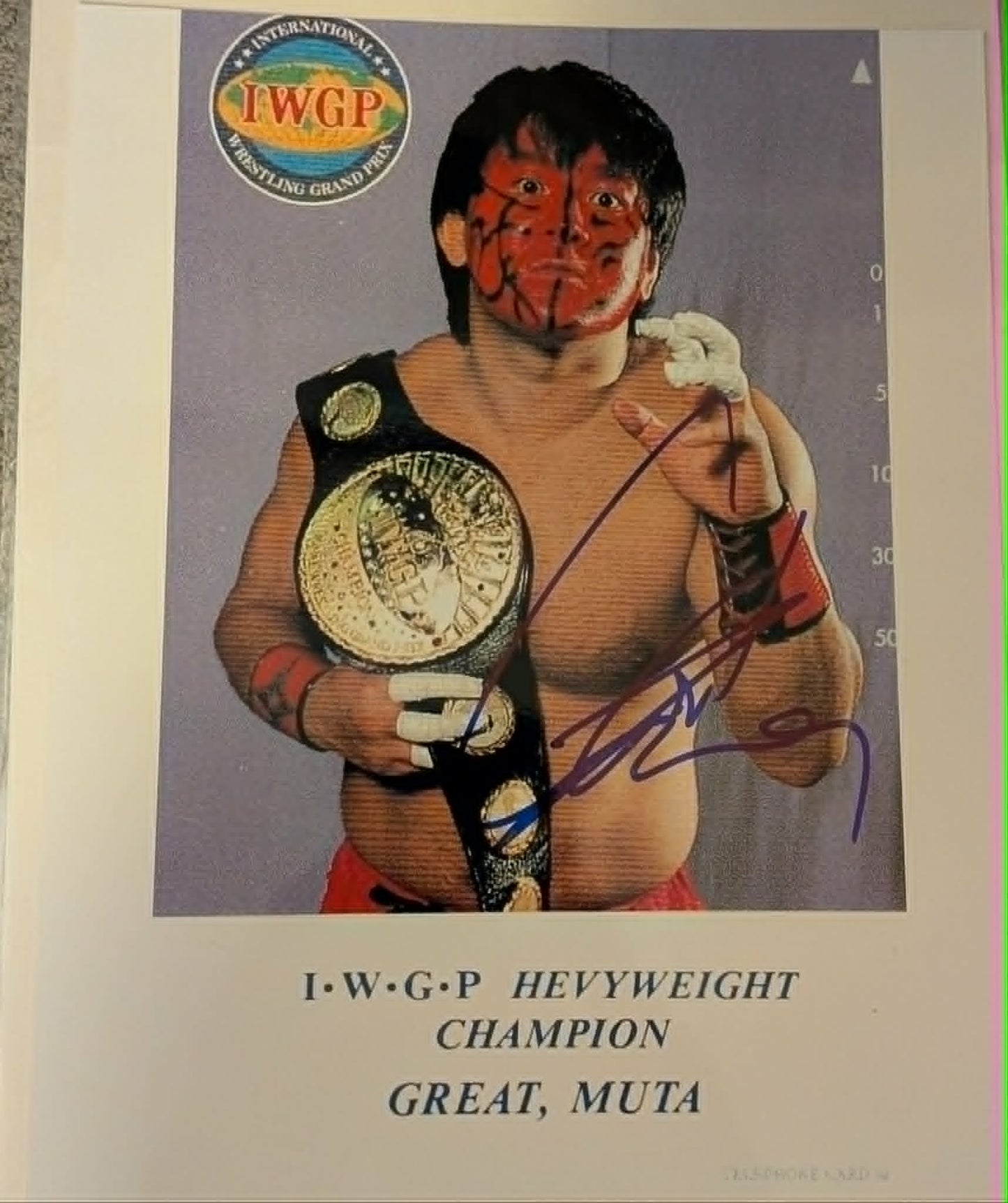 Great Muta Pose 6 Signed Photo COA