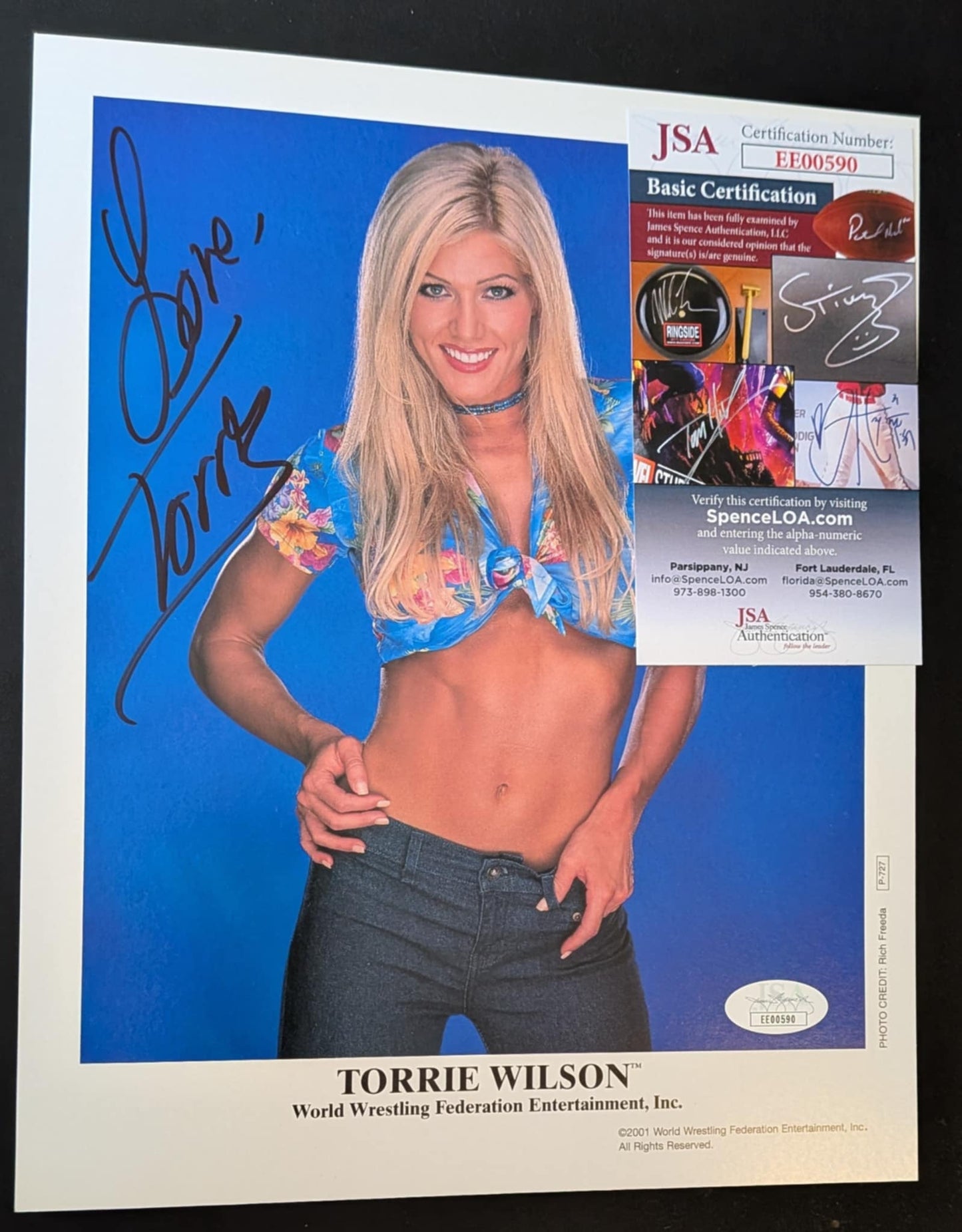 Torrie Wilson WWF P-727 Signed Official Promo Photo JSA COA