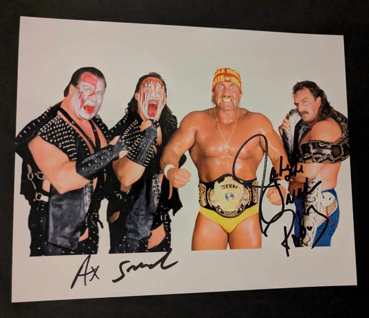 Demolition & Jake Roberts Triple Signed Photo COA