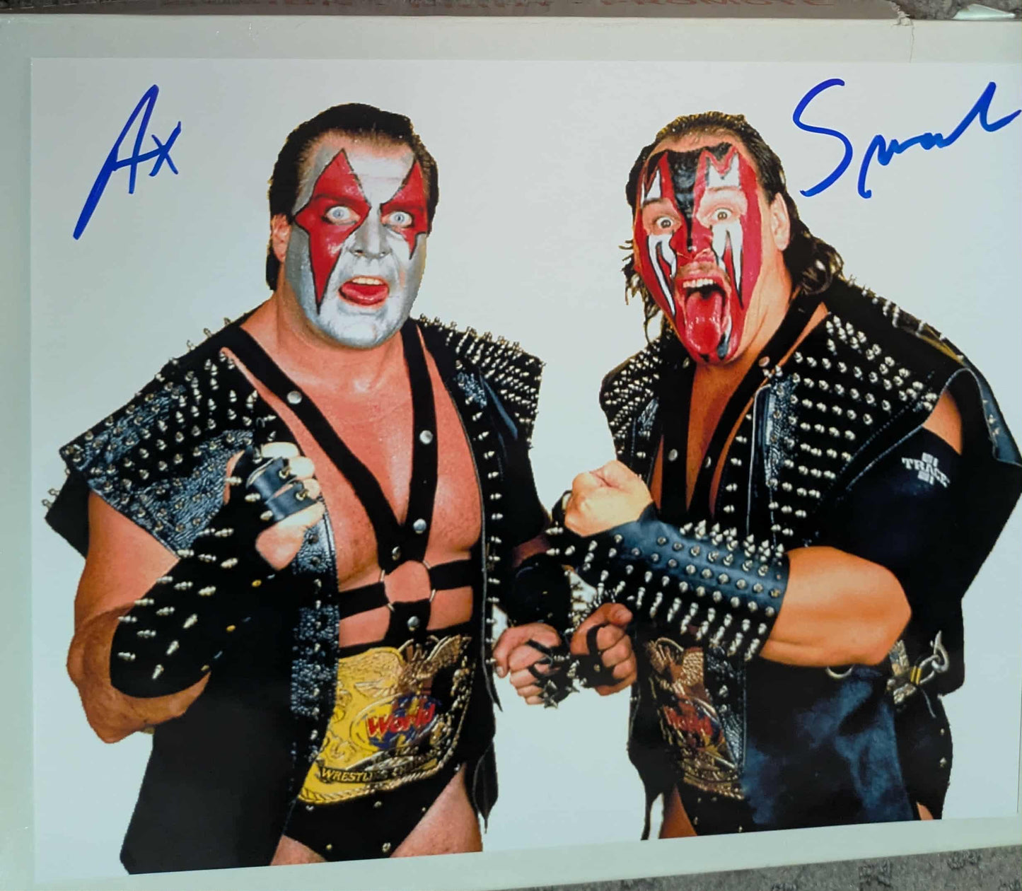 Demolition Ax & Smash Pose 9 Dual Signed Photo COA