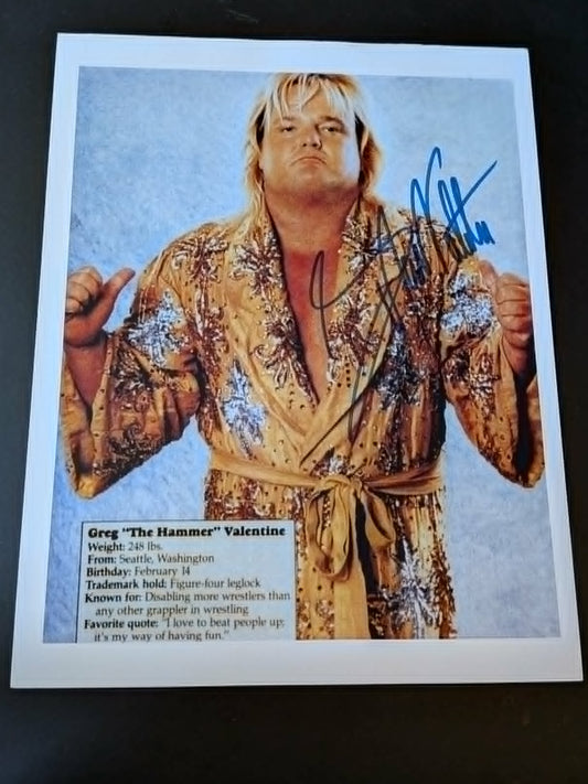 Greg Valentine Pose 4 (8.5x11) Signed Photo COA