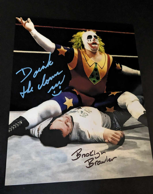 Doink the Clown & Brooklyn Brawler Dual Signed Photo COA